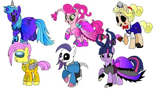 MLP mane 6 scary characters- Sans Ice Scream Mommy's long legs Siren head Among us and others