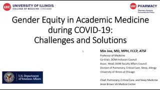 Gender Equity in Academic Medicine During COVID-19  Challenges and Solutions by Dr. Min Joo