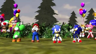 Epica carrera mario bros  y yoshi vs sonic jr. y sonic