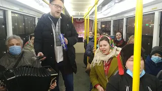 Рождественский парад трамваев в Одессе 8 января
