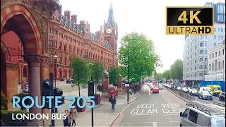 London Bus Ride, Route 205, Double Decker, 4K Virtual Tour