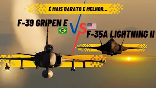 SIMULAÇÃO: F-39 Gripen E (BRASIL) vs (Estados Unidos) F-35A Lightning II - É mais Barato e Melhor...