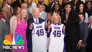 Biden welcomes LSU women's basketball team to the White House