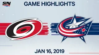 NHL Highlights | Hurricanes vs. Blue Jackets – Jan. 16, 2020