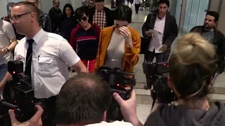 Kendall Jenner and Kris Jenner arriving at Cannes airport for the festival