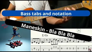 BLA BLA BLA - Maneskin (Play along bass tabs and notation)