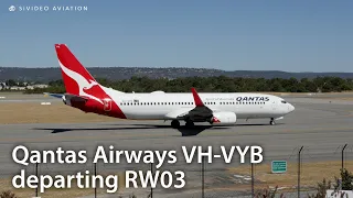 Qantas Airways (VH-VYB) departing Perth Airport on RW03.