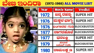 Baby Indira Hit And Flop All Movies List (1972-1988) || Baby Indira All Movie Verdict