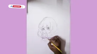 How to draw a Anime Cute Girl😘 pencil drawing💜 @dharsadrawing#trending #likeforlikes #comedy