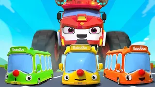 Little Bus Rescue Mission🚌 - Wheels on the Bus | Car Cartoon | Kids Songs | BabyBus - Cars World