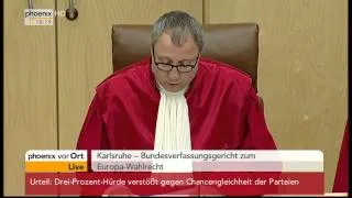 EU-Wahlrecht: Karlsruhe kippt 3-Prozent-Hürde am 26.02.2014