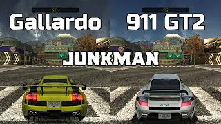 Lamborghini Gallardo vs Porsche 911 GT2 - NFS MW Redux V3 - WHICH IS FASTEST ?