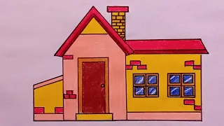 How to draw a easy house step by step