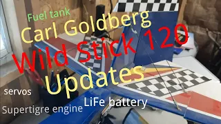 Carl Goldberg Wild Stick updates - Fuse - Supertigre G2300, fuel tank, servos, Life battery...