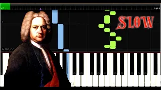 Bach - Invention 15 BWV 786 - Easy Piano Music - SLOW