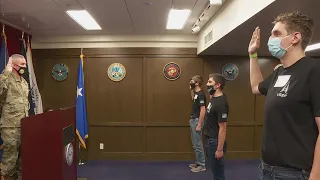 First Space Force Enlistees Take Oath And Head To Basic Training
