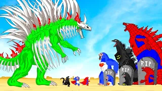 Rescue TEAM Godzilla & KONG From EVOLUTION OF GODZILLA TITAN : Who Will Win?| Godzilla Cartoon