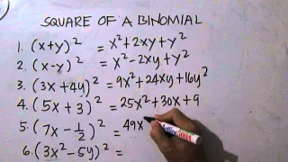 Square of a Binomial