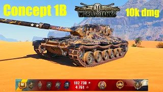 Concept 1B, 10K Damage, 7 Kills, Sand River - World of Tanks