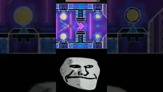 troll face reaction on geometry dash fails #meme #shorts #meme