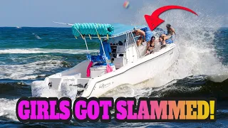 GIRLS GOT SWAMPED AT BOCA INLET | BOATS VS WAVES