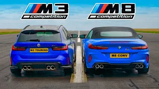 BMW M3 Touring v BMW M8: DRAG RACE