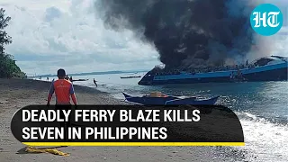 Ferry bursts into flames, people jump into sea in Philippines; Seven killed, over 100 rescued