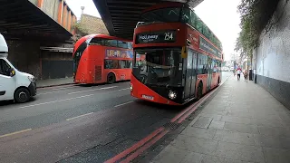 Bus 254 departs from Finsbury Park London