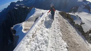 Descending the Aiguille du Midi Arete - Chamonix