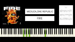 MEDUZA, OneRepublic, Leony - Fire | EURO 2024 Official Song (PIANO TUTORIAL & COVER)