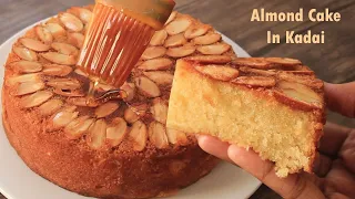 Almond Cake Recipe Without Oven In Kadai | Moist Almond Cake - Tea Time Cake Recipe Hafsas Kitchen