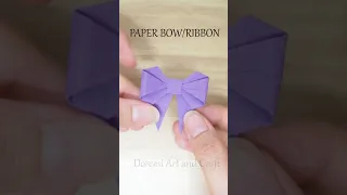 DIY PAPER BOW / RIBBON 🎀🎀#paperbow #paperribbon #origamibow #origamiribbon