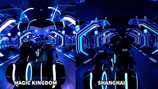 TRON Roller Coaster: Magic Kingdom vs Shanghai Disneyland Comparison -  Full 4K POV