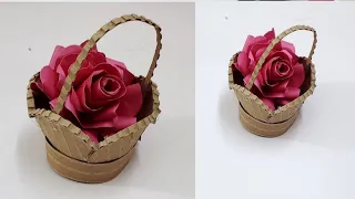 AMAZING DIY BASKET FROM CARDBOARD/perfect for wedding giveaway basket/Cardboard Craft ideas