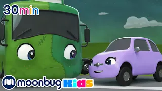 Adventures of Zombie Buster! | Go Buster! | Cars, Trucks & Vehicles Cartoon | Moonbug Kids