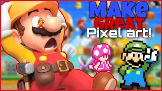 How to make GREAT super Mario maker 2 pixel art!