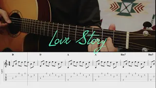 Taylor Swift - Love Story Fingerstyle Guitar Tutorial + TAB