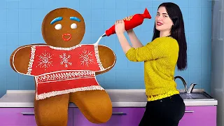 XXL vs Mini Weihnachts-Zuckerstangen und Lebkuchenmänner!