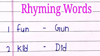 20 Rhyming Words in  English  || 20 rhyming words in english