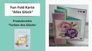 "Fun Fold Karte" Mit der Produktreihe "Farben des Glücks" von Stampin`UP!