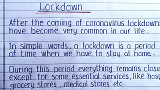 Essay on LOCKDOWN // Lockdown Essay // Essay Writing Lockdown // Lockdown Paragraph Writing // Lockd