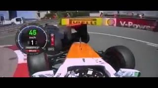 F1 2013 Monaco GP Sutil overtake Alonso Onboard