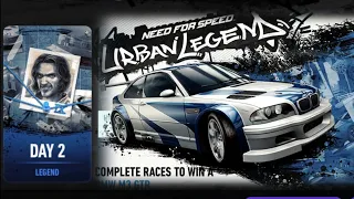 NFS No Limits  Urban Legend  legend Day - 2 + TIPS - BMW M3 GTR Most Wanted#gameplay #youtube#kb