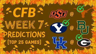 College Football week 7 game predictions