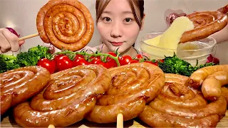 ASMR Sausage Coils【Mukbang/ Eating Sounds】【English subtitles】