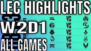 LEC Highlights ALL GAMES W2D1 Spring 2021