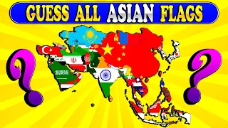 Guess and Learn ALL 49 FLAGS Of ASIA 🌎/CHALLENGE YOURSELF!