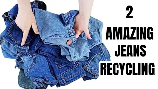 2 AMAZING JEANS RECYCLING! OLD CLOTHES IDEAS