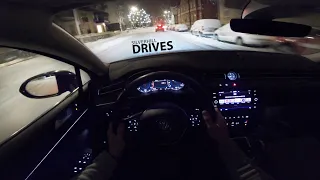 VW Passat 2.0TSI 4Motion 280HP - night time winter city drive and snow fun in POV [4K]