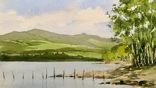 Paint A Loose WATERCOLOR SKY & MOUNTAINS Loch Awe SCOTLAND Watercolour Landscape PAINTING Tutorial